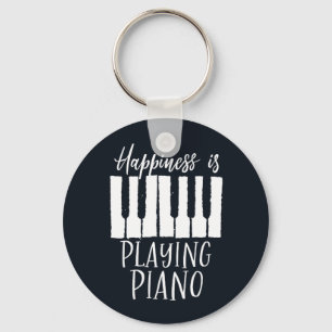 Inspirational Pianist Happiness is Playing Piano Keychain