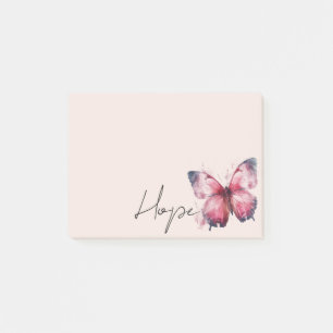 Inspirational Pink Blush Hope Butterfly Post-it Notes