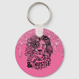 Inspirational Pink Dripping Glitter Keychain