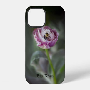 Inspirational Pink Flower and Bumble Bee iPhone 12 Case