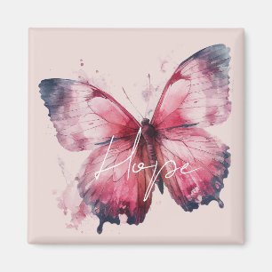 Inspirational Pink Hope Butterfly Magnet
