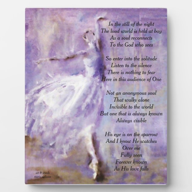 Inspirational plaque with dancer (Front)