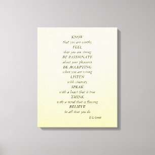 Inspirational poem art canvas print