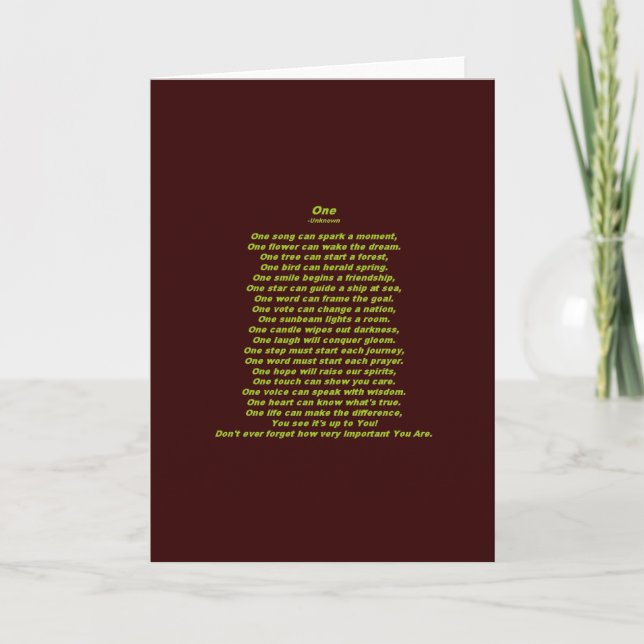 Inspirational Poem Card (Front)