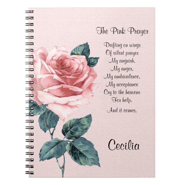 Inspirational Poem of Hope and Healing Notebook (Front)