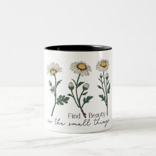 Inspirational Positive Daisy Saying/Sublimation  T Two-Tone Coffee Mug