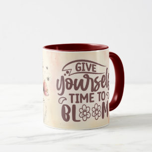 Inspirational/Positive Floral Quote Wrap Mug
