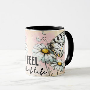 Inspirational/Positive Floral Quote Wrap Mug