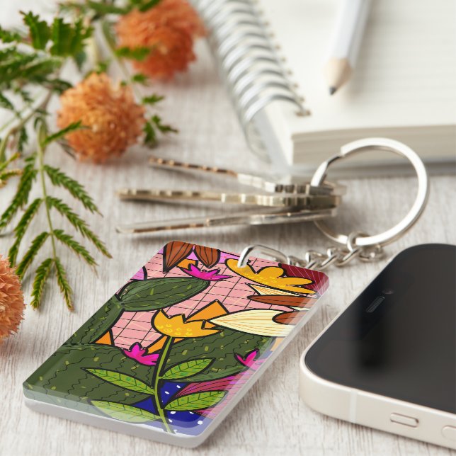 Inspirational Positive Quote Modern Typography Pos Keychain (Front Right)
