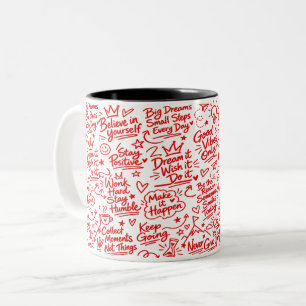 Inspirational Positive Quotes Design Two-Tone Coffee Mug