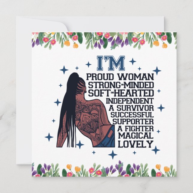 Inspirational Positive Words Affirmation Sista Bla Holiday Card (Front)