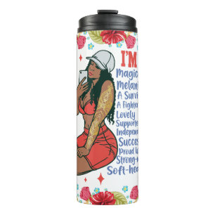 Inspirational Positive Words Affirmation Sista Bla Thermal Tumbler