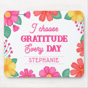Inspirational Positivity Customizable Floral Mouse Pad