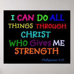Inspirational Poster Philippians Bible Scripture