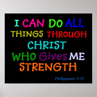 Inspirational Poster Philippians Bible Scripture