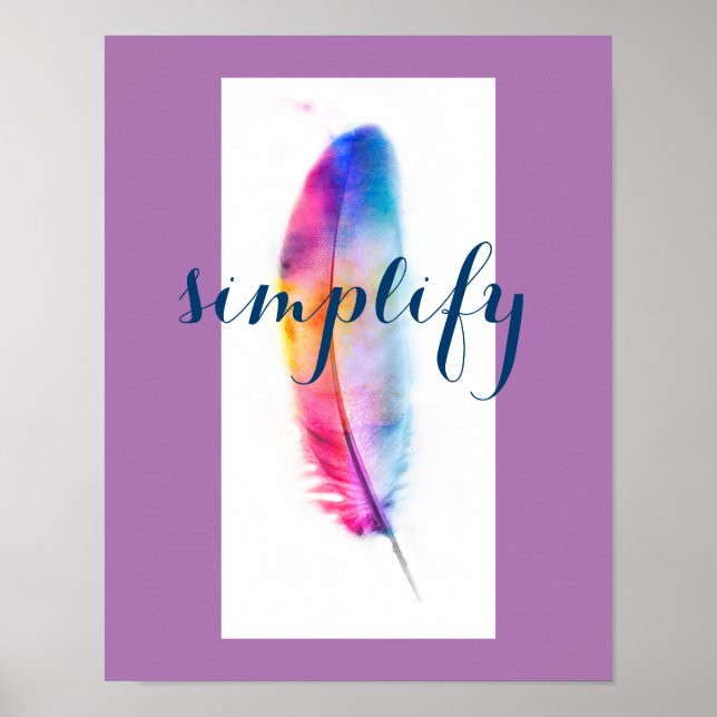 inspirational poster simplify colourful feather (Front)
