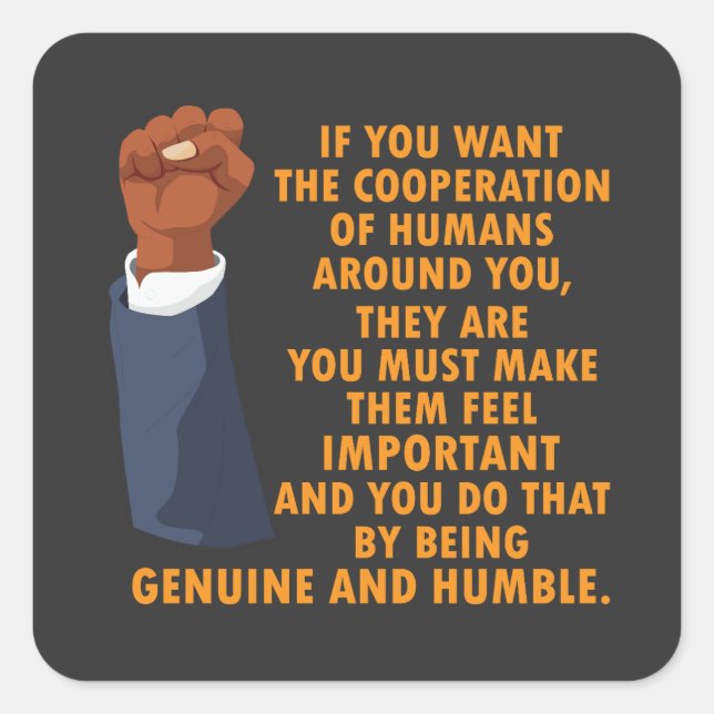 Inspirational Power Leaders Black History Month Square Sticker (Front)