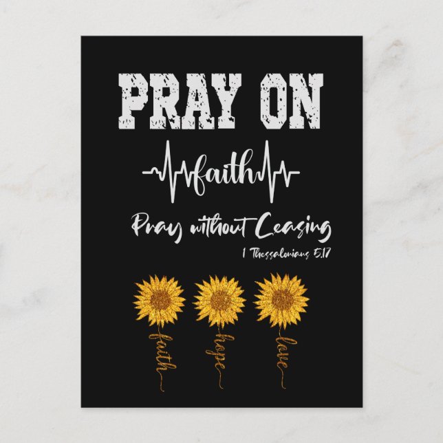 Inspirational Pray On Quote with Scripture Postcard (Front)