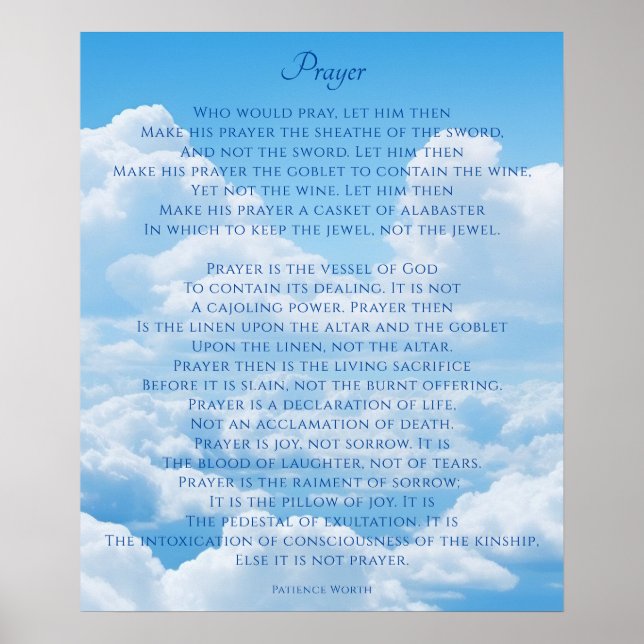 Inspirational Prayer Poem Poster (Front)