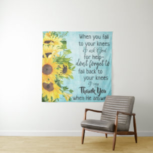 Inspirational Prayer Quote Sunflowers-Christian Tapestry
