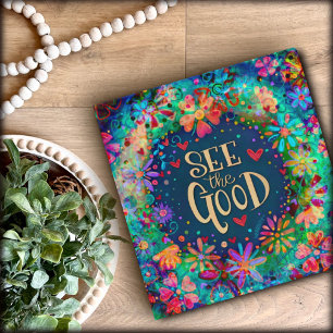 Inspirational Pretty Floral See the Good Binder
