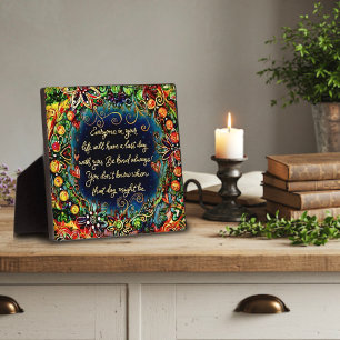 Inspirational Pretty Last Day With You Quote Plaque