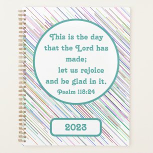 Inspirational Psalm 118:24 Christian Multi-Colored Planner