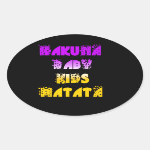 Inspirational Purple and Gold Fancy Hakuna Matata Oval Sticker
