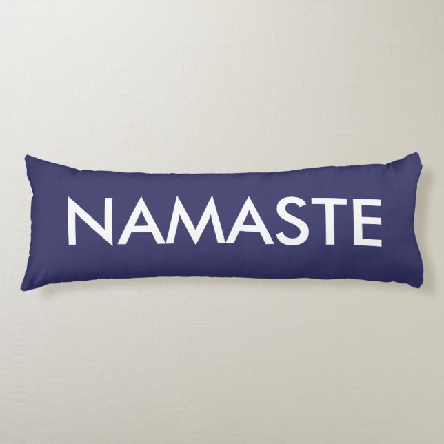 Inspirational Purple White Namaste Body Pillow (Front)
