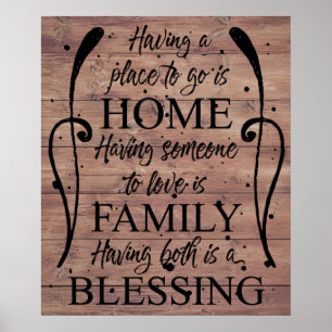 Inspirational Quote about Home - Family - Blessing Poster