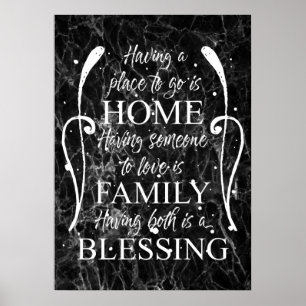 Inspirational Quote about Home - Family - Blessing Poster