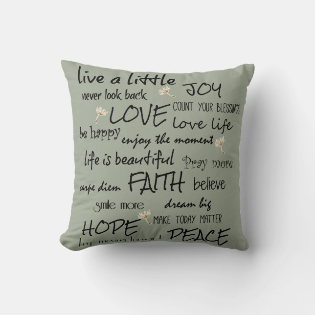 Inspirational Quote Affirmation Throw Pillow (Front)