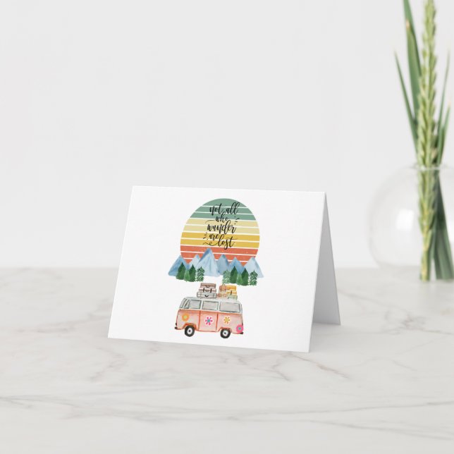 Inspirational Quote All Who Wander Travel Blank Card (Front)