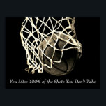 Inspirational Quote Basketball Vintage Sepia Poster<br><div class="desc">I Love This Game. Popular Sports - Basketball Game Ball Image.</div>