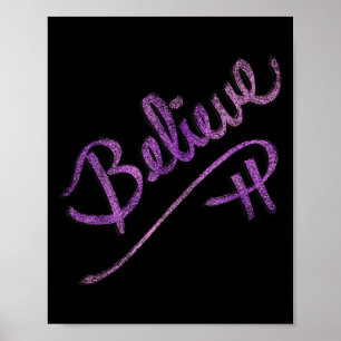 Inspirational Quote Believe Script Graphic Design Poster