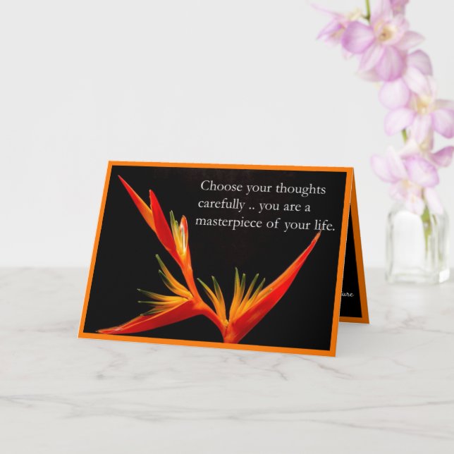 Inspirational Quote Bird of Paradise Elegant Card (Orchid)