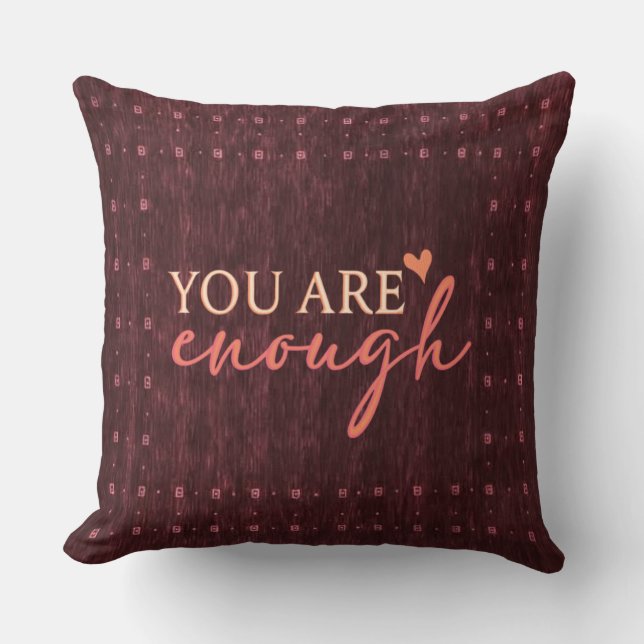 Inspirational Quote Burgundy Decor Cushion  (Front)