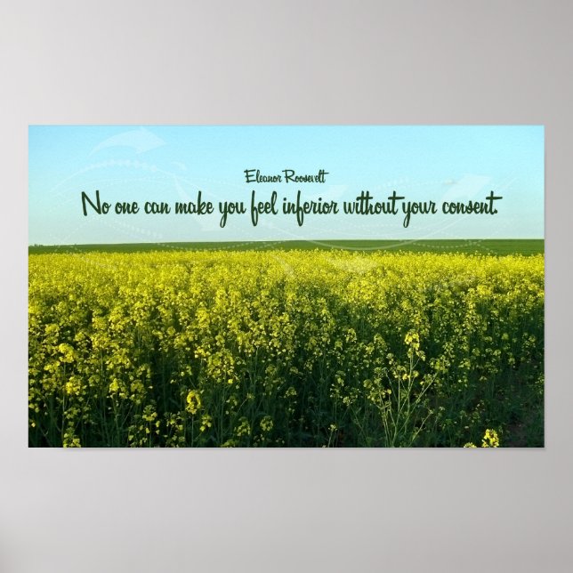 Inspirational Quote by Eleanor Roosevelt Poster (Front)