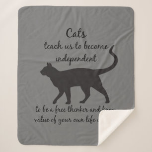 Inspirational Quote Cats Can Teach Us Sherpa Blanket