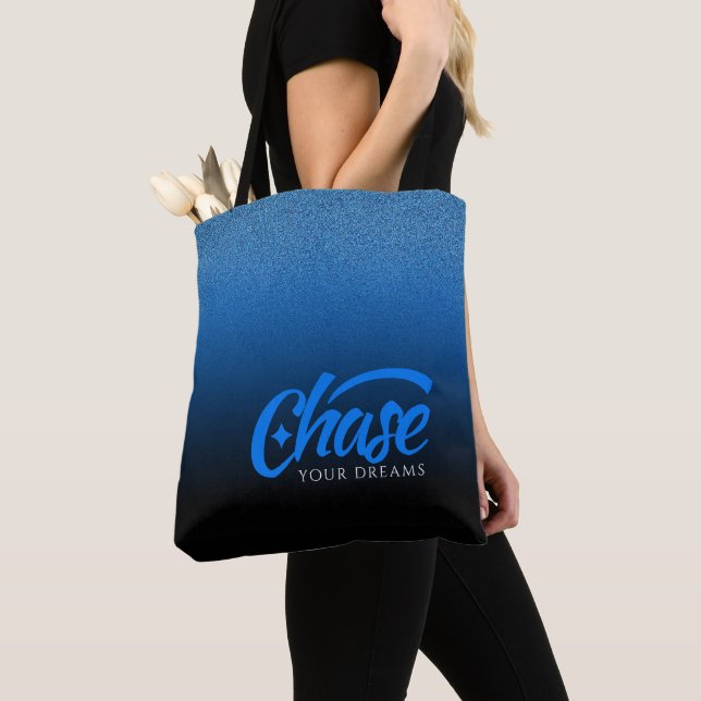 Inspirational Quote Chase Your Dreams Tote Bag (Close Up)