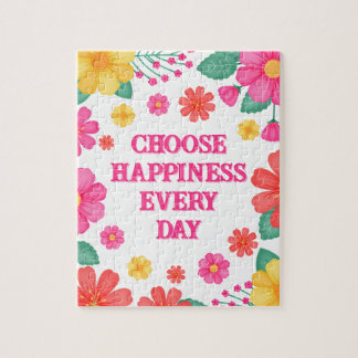 Inspirational Quote Create Your Own Floral Jigsaw Puzzle