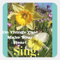 Inspirational Quote Daffodil Floral Flower