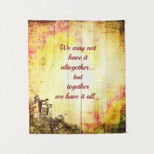 Inspirational quote design tapestry