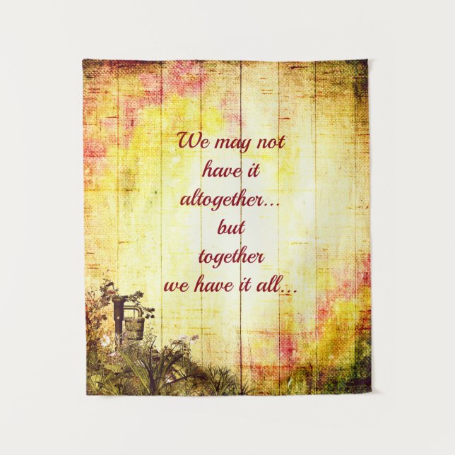 Inspirational quote design tapestry (Front)