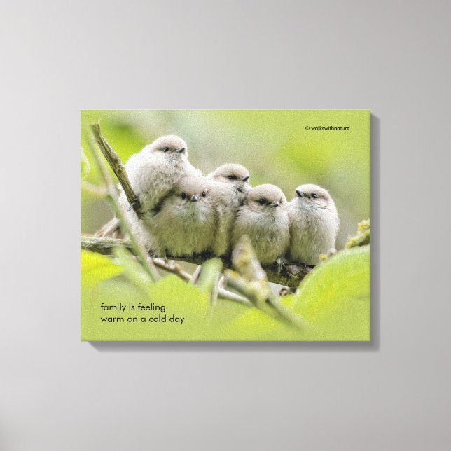 Inspirational Quote Family of Five Songbirds Canvas Print (Front)
