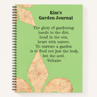 Inspirational quote Fleur de lis Garden Journal