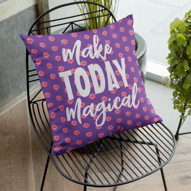 Inspirational quote Floral Purple  throw pillows (Creator Uploaded)