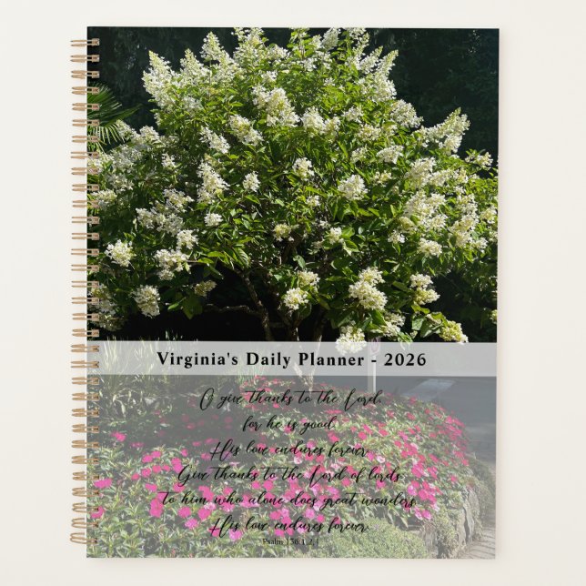 Inspirational Quote Flower Photo Daily Planner (Devant)