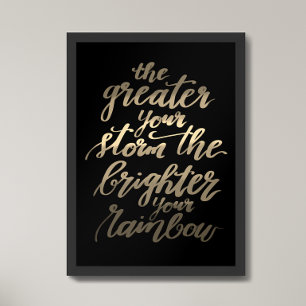 Inspirational quote Gold and Black  Poster