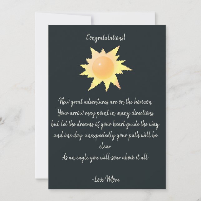 Inspirational quote graduation and more cards (Front)